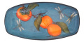 Rectangle Tray with Persimmons and Dragonflies on Turquoise