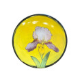 Bread and Butter Plate with Iris on Buttercup Yellow