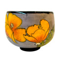 Medium Jenny Teabowl with California Poppies on New Lavender