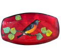 Orion Tray with Robin on Cherry Cherry