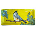 Zen Tray with a Titmouse on Buttercup