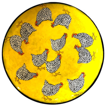 Medium Platter with Chickens on Buttercup