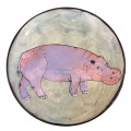 Salad Plate with a Hippo on Light Bermuda