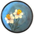 Dessert Bowl with Daffodils on Turquoise