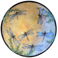 Medium Serving Bowl with Dragonflies on Peach Blush