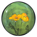 Bread and Butter with California Poppies on Grass Green