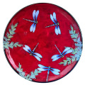Salad Plate with Dragonflies on Cherry Cherry