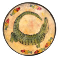 Dinner Plate with an Alligator on Peach Blush