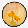 Dessert Bowl with Crocus on Peach Blush