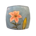 Square Salad with a Lily on Turquoise