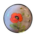 Small Pasta Bowl with Oriental Poppy and Bee on New Lavender