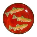 Dinner Plate with Trout on Cherry Cherry Red