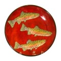 Dinner Plate with Trout on Cherry Cherry Red